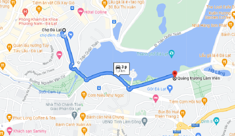 Vị trí của quảng trường trên bản đồ
